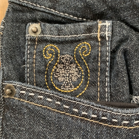 Mid-Rise Dark Blue Bootcut Jeans - Picture 4 of 5